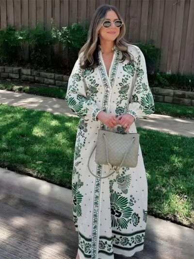 Robe longue florale style élégante