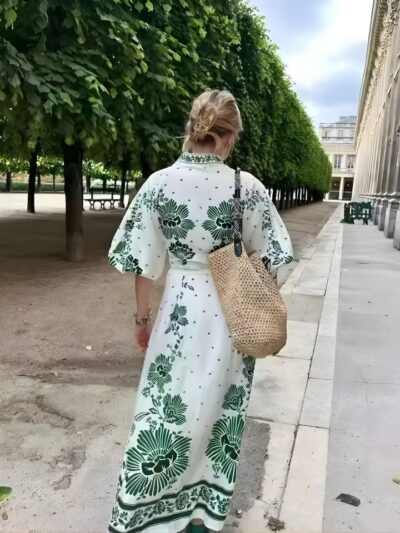 Robe longue florale style élégante