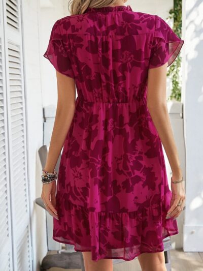 Robe mi-longue lin élégante bordeaux été