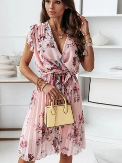 Robe Mousseline Soie Imprimé Floral Élégante