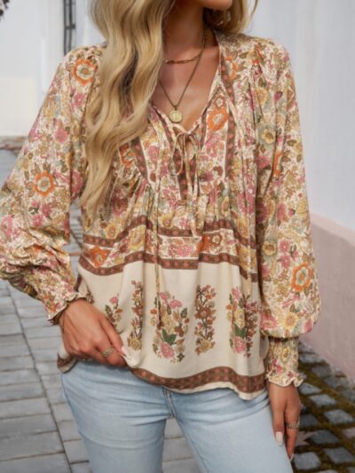 Blouse fleurie colorée style romantique