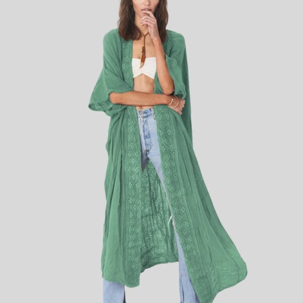 Cardigan plage long femme bohème chic