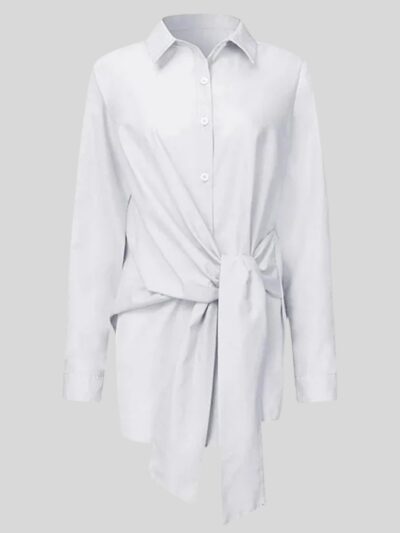 Chemise femme blanche nouée style élégant