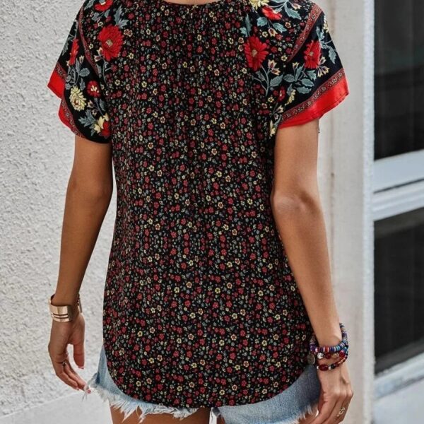 Chemisier femme imprimé manches courtes décontracté chic