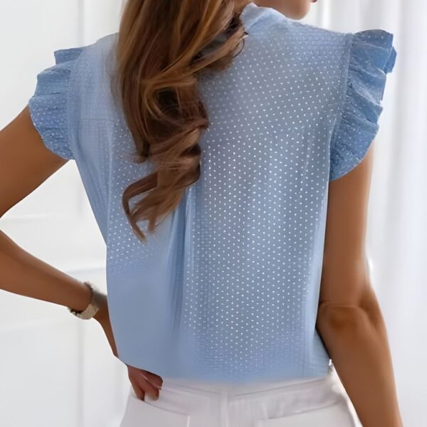 Chemisier femme sans manches col noeud élégant