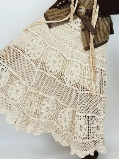 Jupe longue bohème dentelle chic femme