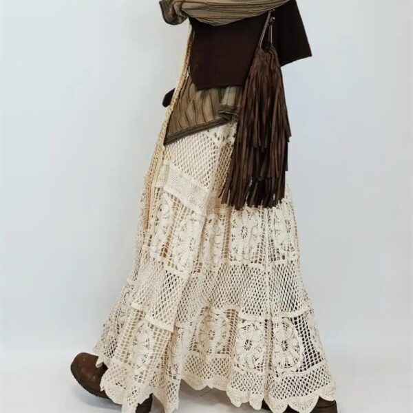 Jupe longue bohème dentelle chic femme
