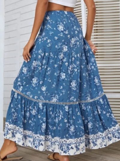 Jupe longue bohème fleurie