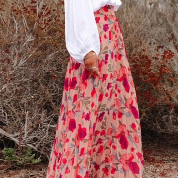 Jupe longue bohème fleurie été