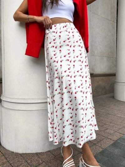 Jupe longue bohème motif fleurie