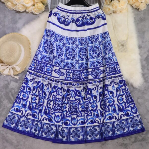 Jupe longue fleurie imprimé taille haute