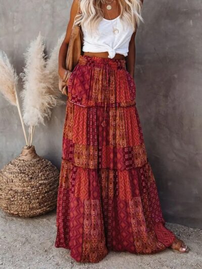 Jupe longue fluide style bohème chic