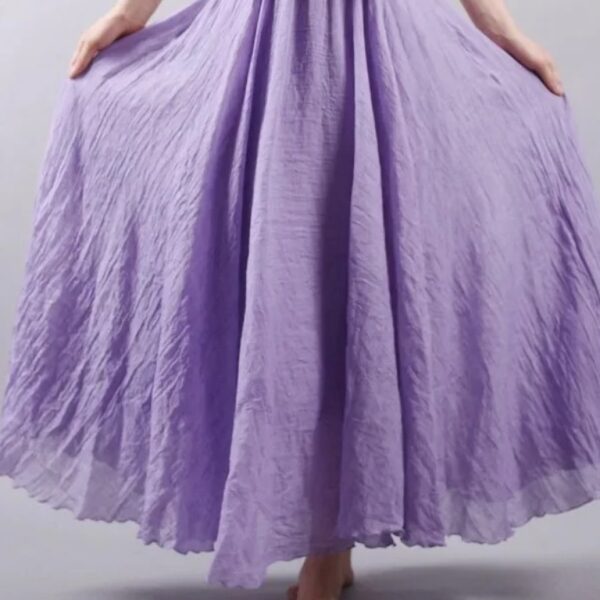 Jupe longue plissée taille haute élégante fluide