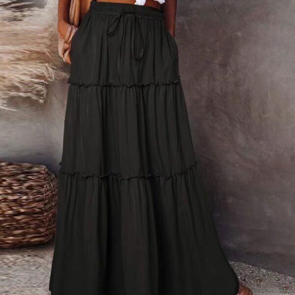 Jupe longue taille haute évasée élégante vintage