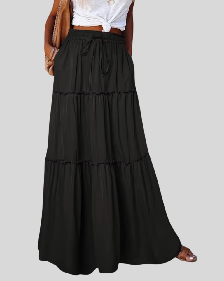 Jupe longue taille haute évasée élégante vintage