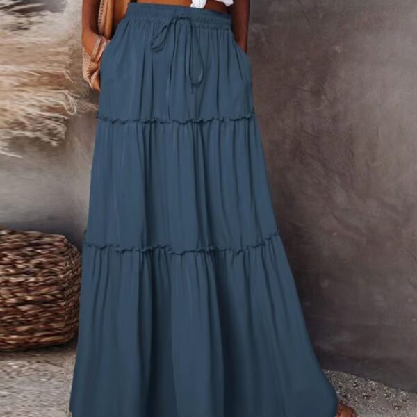 Jupe longue taille haute évasée élégante vintage