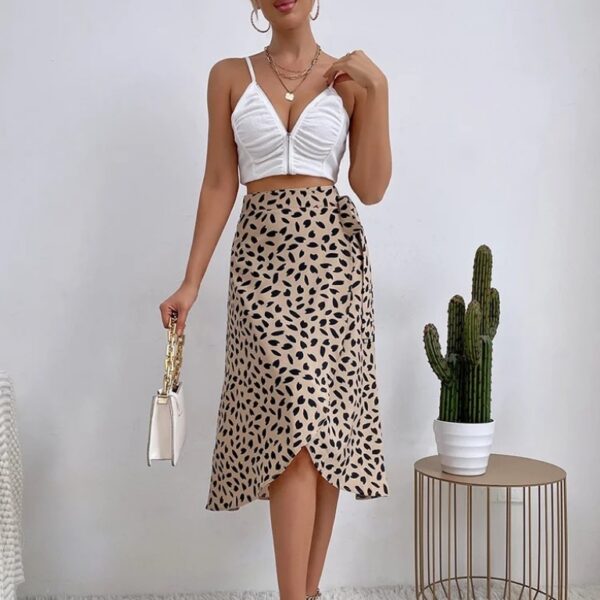 Jupe portefeuille femme asymétrique imprimé bohème