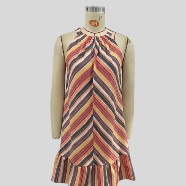 Robe d’été bohème à rayures colorées