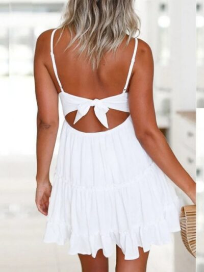 Robe été bohème dos nu élégante