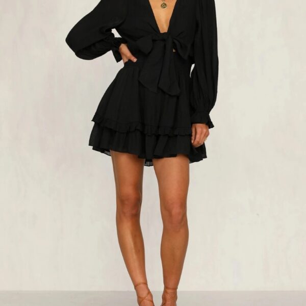 Robe trapèze imprimé floral manches longues